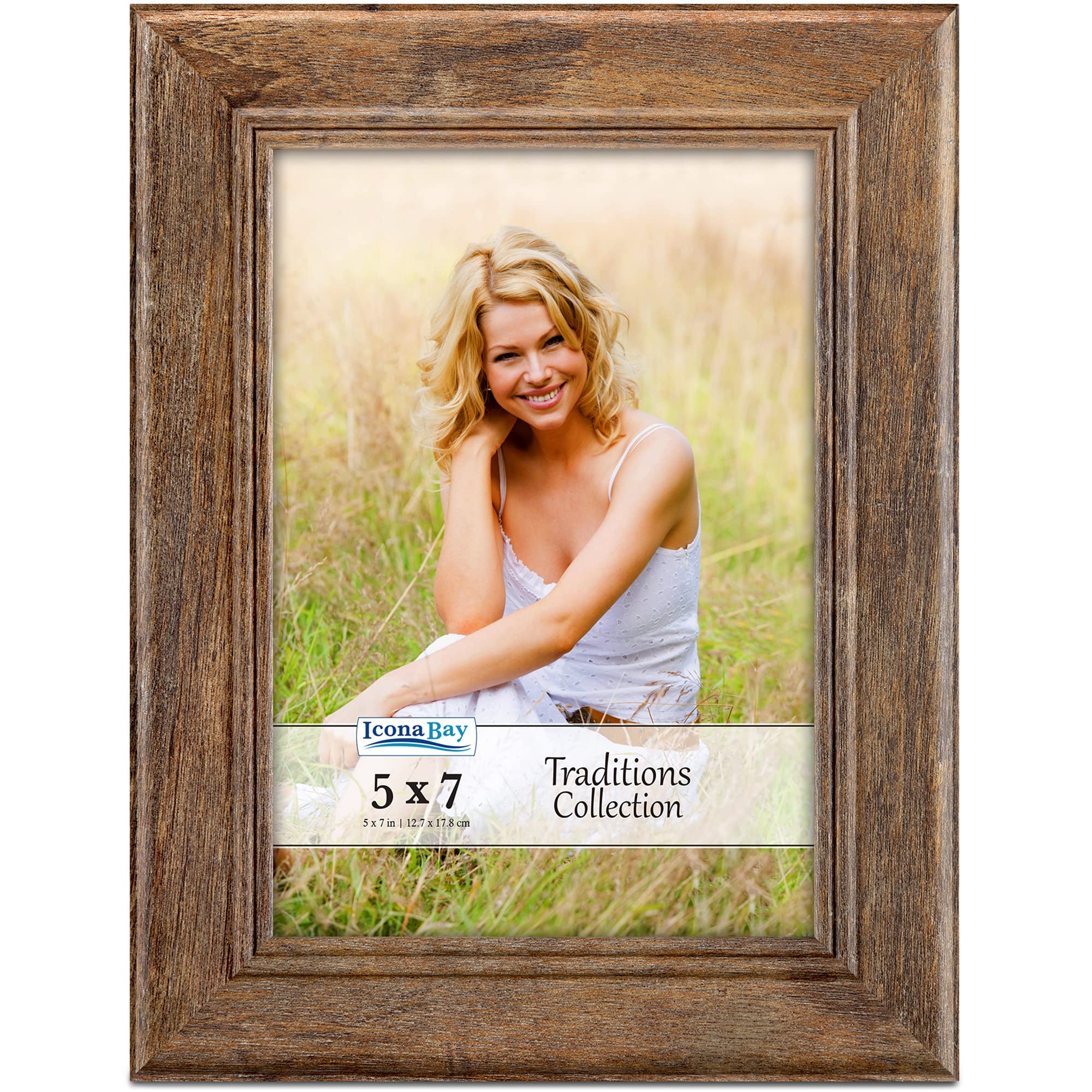 Amazon.com - Icona Bay - 5x7 Chestnut Brown Picture Frame - Rustic